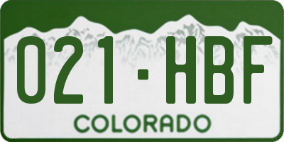 CO license plate 021HBF