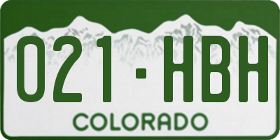 CO license plate 021HBH
