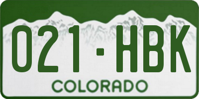 CO license plate 021HBK