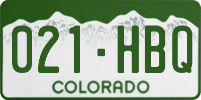 CO license plate 021HBQ