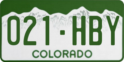 CO license plate 021HBY