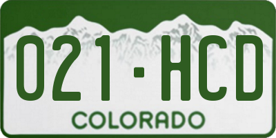 CO license plate 021HCD