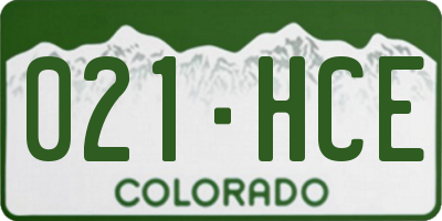 CO license plate 021HCE
