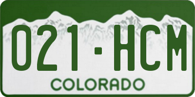 CO license plate 021HCM