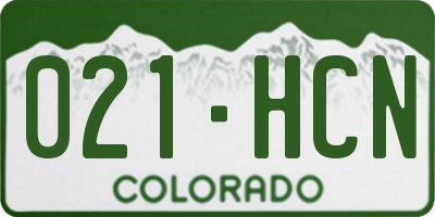 CO license plate 021HCN