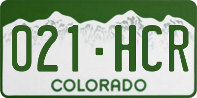 CO license plate 021HCR