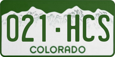 CO license plate 021HCS