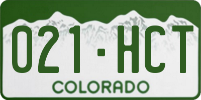 CO license plate 021HCT