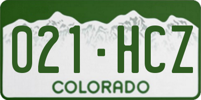 CO license plate 021HCZ