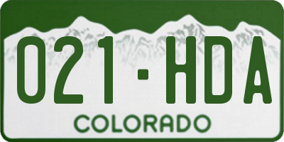 CO license plate 021HDA