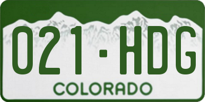 CO license plate 021HDG