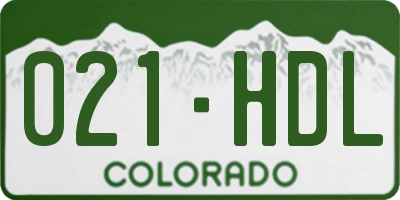 CO license plate 021HDL