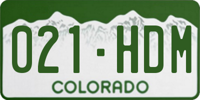 CO license plate 021HDM