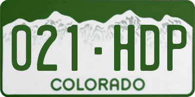 CO license plate 021HDP