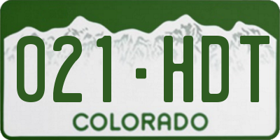 CO license plate 021HDT