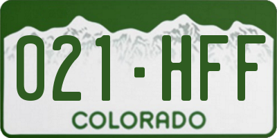 CO license plate 021HFF