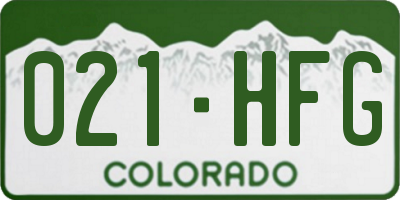 CO license plate 021HFG