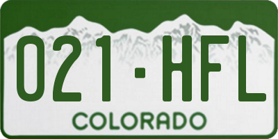 CO license plate 021HFL