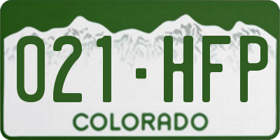 CO license plate 021HFP