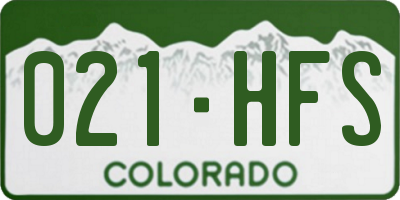 CO license plate 021HFS