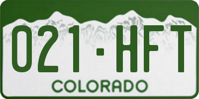 CO license plate 021HFT