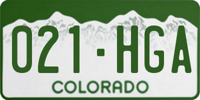 CO license plate 021HGA
