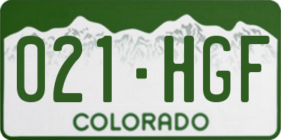 CO license plate 021HGF