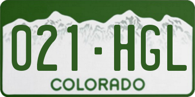 CO license plate 021HGL