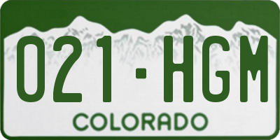 CO license plate 021HGM