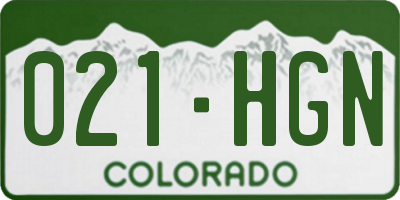 CO license plate 021HGN