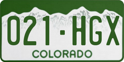 CO license plate 021HGX