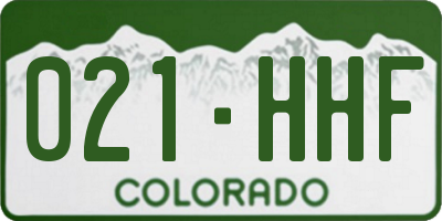 CO license plate 021HHF
