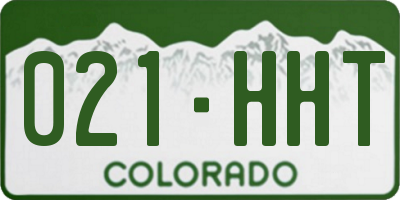 CO license plate 021HHT
