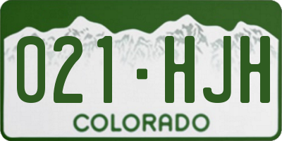 CO license plate 021HJH