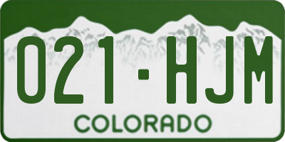 CO license plate 021HJM