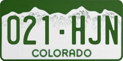 CO license plate 021HJN