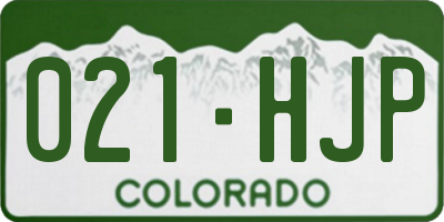 CO license plate 021HJP