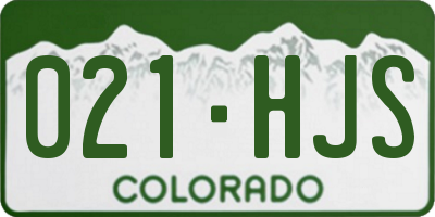 CO license plate 021HJS