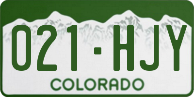 CO license plate 021HJY