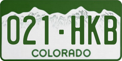CO license plate 021HKB