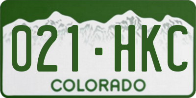 CO license plate 021HKC