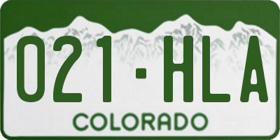 CO license plate 021HLA