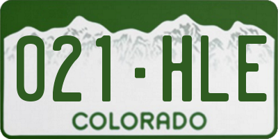 CO license plate 021HLE