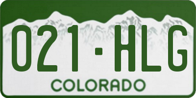 CO license plate 021HLG