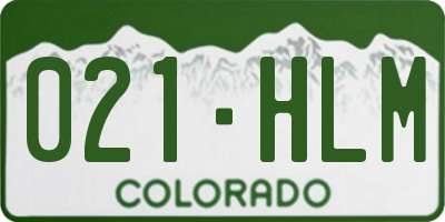 CO license plate 021HLM