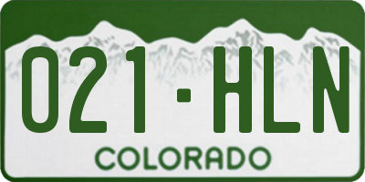 CO license plate 021HLN