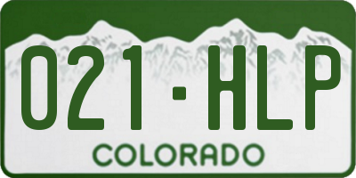 CO license plate 021HLP