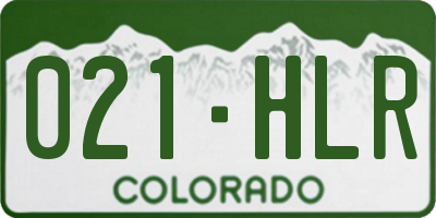 CO license plate 021HLR