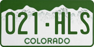 CO license plate 021HLS