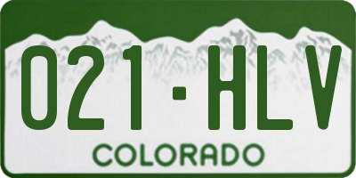 CO license plate 021HLV